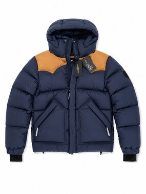 J.Lindeberg Dry Powder Down Jacket Mens S Navy 800 Fill NWT Hooded Ski Coat $850